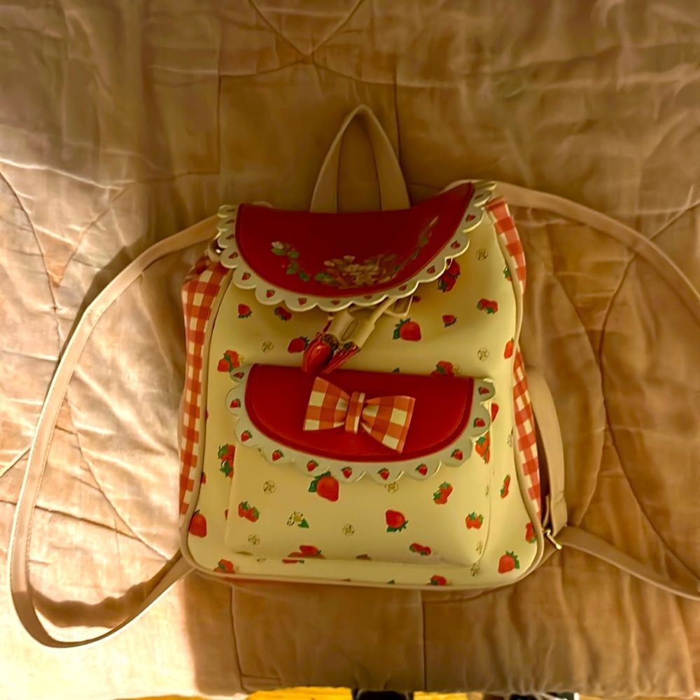 strawberry shortcake gingham mini backpack